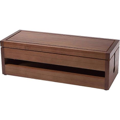 Boîte de rangement en bois pour câbles, prises et fiches électriques (1 pièce) (1/3)