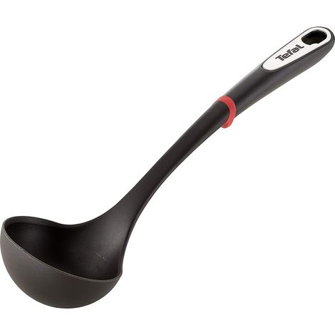 1 Louche, Plastique, Anneau silicone anti-chaleur, Manche insert inox, Compatible lave-vaisselle, Cuisine