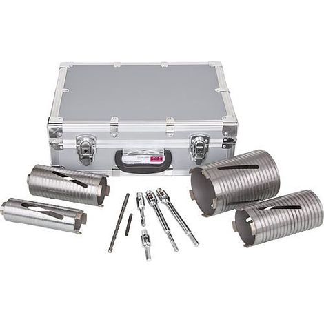 set de couronne diamant maconnerie, 9 pieces, 52-112mm