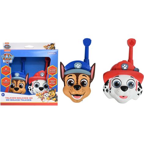 Lexibook, Paw Patrol, Walkie-Talkie 3D Chase e Marshall, Portata 500m, 2 Canali di Comunicazione, Clip da Cintura, Rosso/Blu, TW18PALXB (1/5)