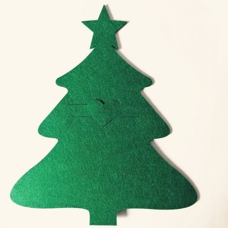 Support Couteaux Fourchettes - Protège-Couverts Noël - Motif Renne Flocon de Neige Père Noël - Lot de 4 (1/5)
