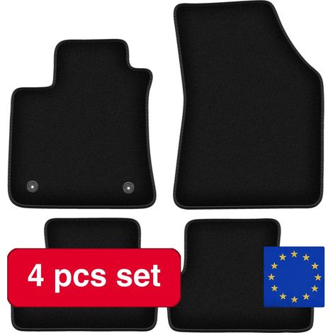 Tapis en velours, sur mesure pour Renault Megane IV, design léger, noir (1/5)