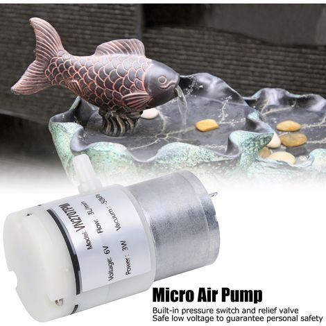 Pompe à membrane miniature, pompe à eau, pompe à air, pompe à vide pour aquariums (DC 6V) (1/5)