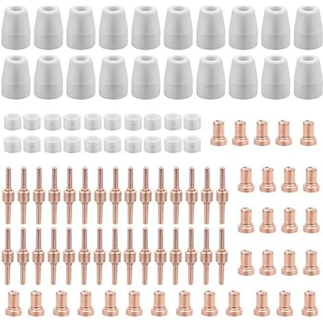 Consommables Plasma PT31 - Électrode Pointe de Buse pour Découpeuse Plasma - Compatible LGK40 CUT40 CUT50 CT312 CT418 CT520 SUPER200P - 120 Pièces (1/5)