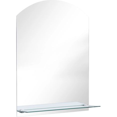 Miroir mural avec étagère Style baroque - Miroir de salle de bain 50x70 cm Verre trempé BV846318 - BonneVie (1/5)
