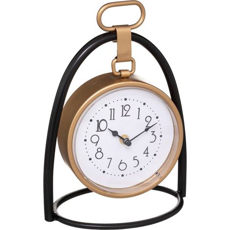 Reloj de mesa Lona - metal 21 x 27 cm - Atmosphera créateur d'intérieur