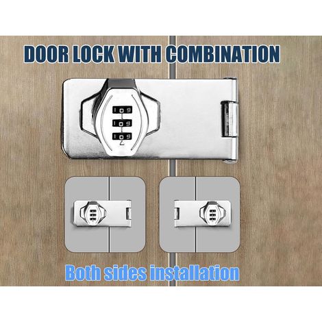 Serratura per porta da 4 pollici con serratura a codice, serratura per porta di armadietto, serratura a combinazione, serratura con password per porte, finestre, garage, giardini, bagni, argento (1/4)