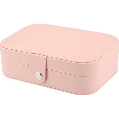 Boîte à Bijoux pour Femmes, Petite Boîte à Bijoux Portable en Cuir Pu Pour Colliers, Bracelets, Bagues et Boucles d'Oreilles, Rose