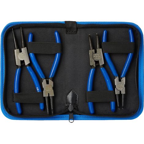 US PRO B2059 - Pinze ad anello a scatto, 4 pezzi, 150 mm, colore: Blu (1/3)