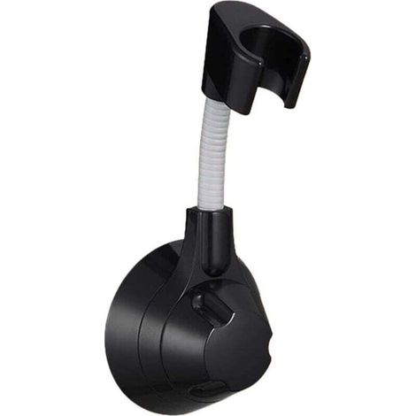 Support mural de la pomme de douche, réglable à 360 °, sans forage requis, adapté à la piste de douche à main, noir