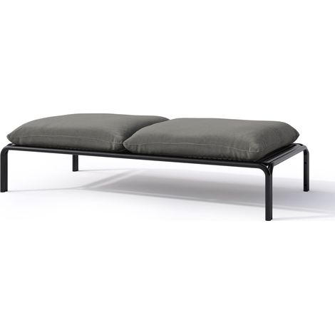 Selsey Worcully Gartenhocker mit wasserabweisendem Stoff, Anthrazit/Schwarz, 150 x 72 cm (1/3)