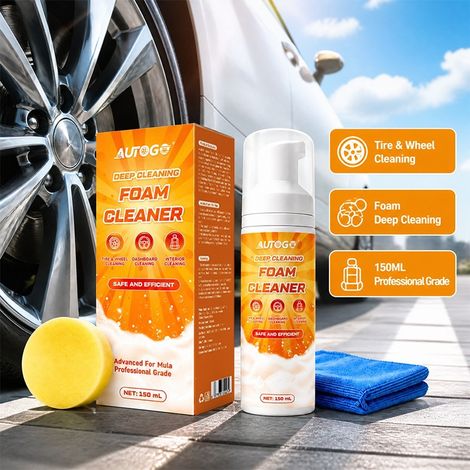 Nettoyant mousse multifonctionnel, détachant puissant pour intérieurs de voiture, sièges en cuir et chaussures blanches  nettoyant cuisine en lot de 150 ml. (1/4)