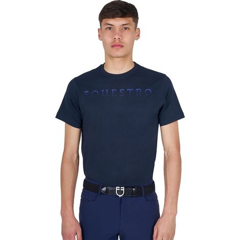L, Bianco: T-shirt da uomo slim fit in cotone con scritta sul petto (1/4)