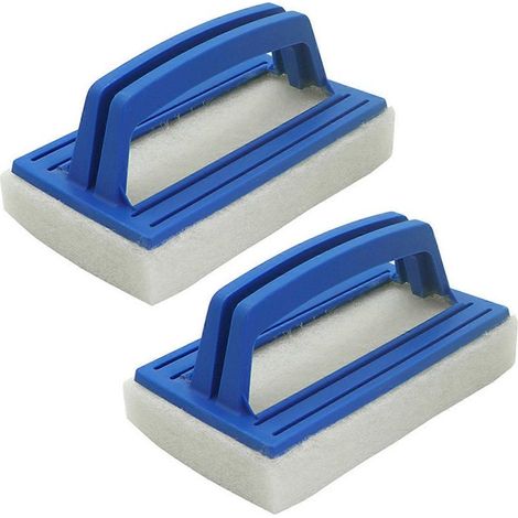 Brosse de nettoyage pour piscine avec manche en éponge, emballage individuel, adaptée aux parois de piscine, spas, salles de bains et aquariums (1/5)