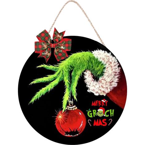 Panneau Porte Noël - En Bois Naturel - Décoration Arbre De Noël - Accrochage Facile - 1 Pièce