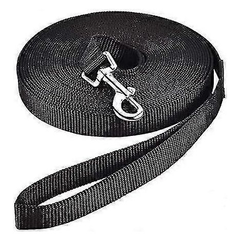 Laisse d'entraînement pour chien noire de 15 m - Sangle en nylon mains libres pour les promenades et le jogging (1/5)