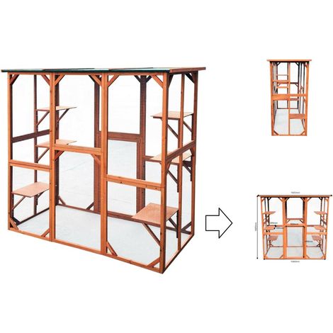 Enclos / Abri extérieur de jardin en bois pour chats