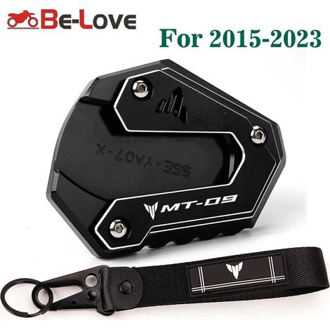 (Combo 2015-23 Noir) Compatible avec YAMAHA MT-09 MT 09 MT09 Tracer 900 XSR900 2014-2023 2021 22 Béquille latérale/de pied, extension et plaque de support maxpower (1/4)