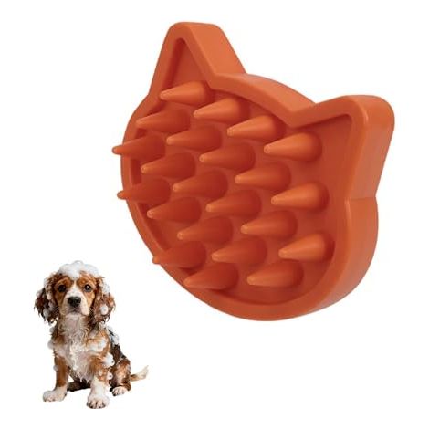 Mignonne brosse de bain pour animaux — Brosse de toilettage pour chats et chiens, idéale pour le bain, le massage apaisant, le nettoyage en profondeur et l'élimination des poils morts.