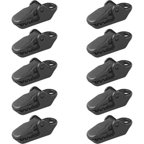 Pinces à bâche, pinces à auvent coupe-vent, pinces crocodiles en plastique, petites pinces à bâche, pinces à auvent pour activités de plein air (10 pièces) (1/5)