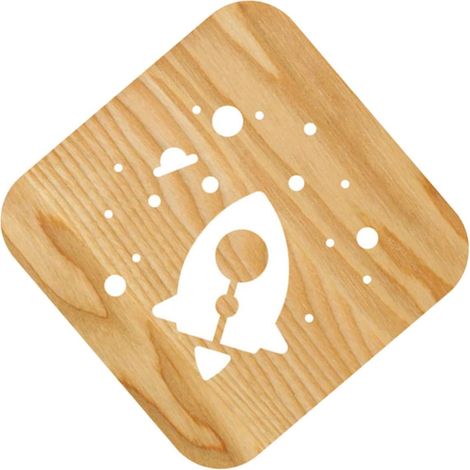Veilleuse en Bois 3d de Fusée Éclairage Led (1/5)