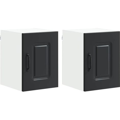 Set di 2 mobili pensili da cucina moderni e funzionali 30 x 31 x 40 cm in legno nero 020053536