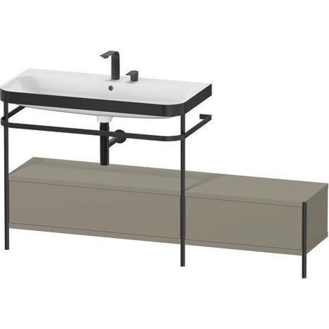 Ensemble lavabo HAPPY D.2 PLUS 1600x490mm sans trou de robinetterie, blanc brillant