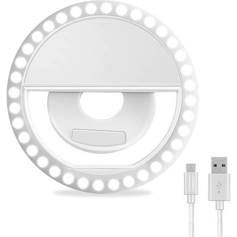 5-Zoll (12,7 cm) LED-Ringlicht für Laptop und Computer (2er-Pack) – Ideal für Meetings – Tragbare Schreibtischlampe mit Ständer und Handyhalterung – Schwarz (1/5)