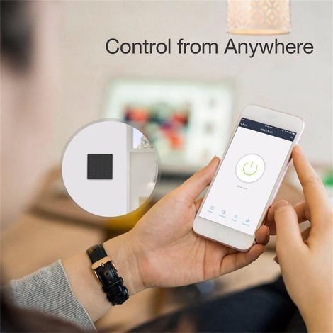 Intelligenter WLAN-Lichtschalter mit Druckknopfsteuerung, Sprach-, Fernbedienungs- und Touch-Bedienung. Kompatibel mit Alexa Assistant. Funktionen wie Zeitplanung, Timer und Countdown. Benötigt einen (1/5)