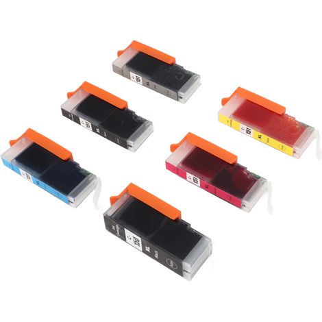 Set mit 6 Tintenpatronen (150/151) für PIXMA MG5410, MG5510, MG5610 und MG6310, glatte Oberfläche, Schwarz, Cyan, Magenta, Gelb, Grau (1/5)