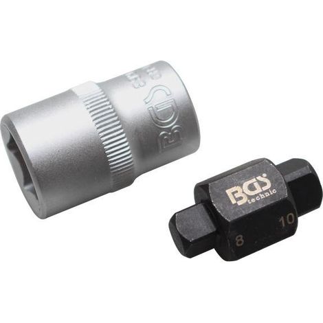 Outil vidange huile bgs chromé 8 mm 10 mm