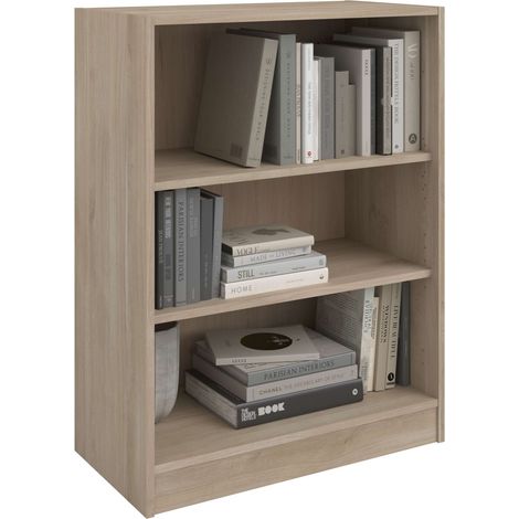 Estantería de Oficina Media Altura, Estantería Despacho Veltis, Mueble Almacenaje Color Roble Japonés 79x106x40 cm