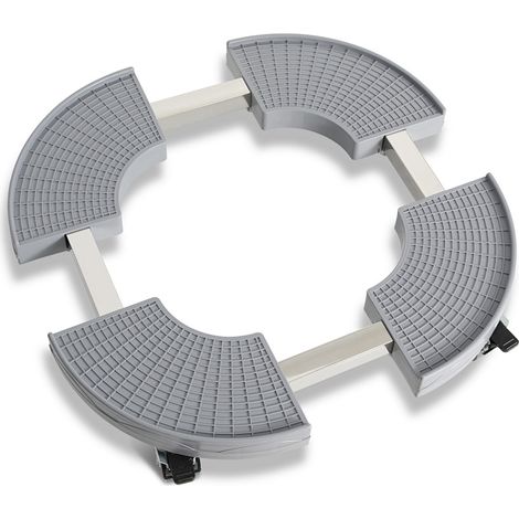 Jiubiaz Pflanzenroller Rund, Rolluntersetzer Einstellbar Ø38-54cm, Tragkraft 200kg, Grau Blumenroller mit 360° Drehbare Rädern