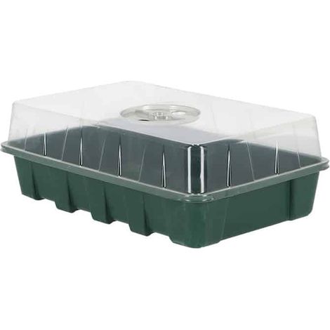 Esschert Design – Mini serre de culture 30 cm – Trous de ventilation réglables – Pour semis de légumes, herbes et fleurs – Matériau recyclé