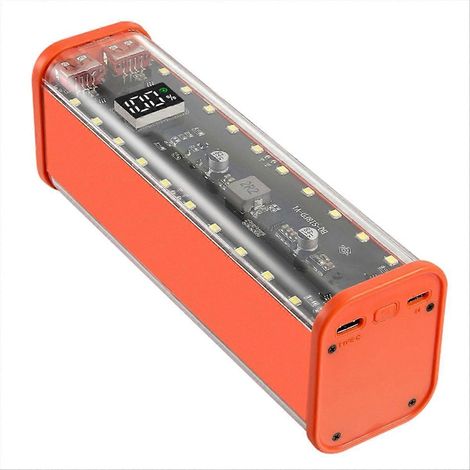 Selbstbausatz für 18650-Akkus mit 8 Steckplätzen, orangefarbene Powerbank, wiederaufladbare Batteriebox, Lithium-Batteriehalter, individuelles Montagegehäuse, tragbares Ladegerät zum Selbstzusammenbau (1/5)