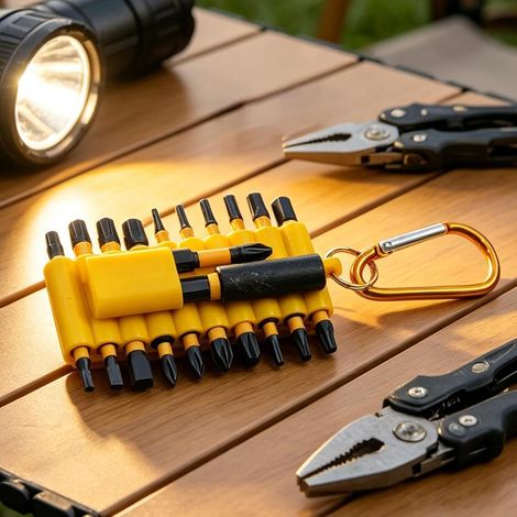 Mini kit de réparation, ensemble de collection d' de conducteur, lot de têtes de vis multi-tailles avec forte adhérence, boîte à outils de précision en d'acier, étui de conception (1/4)