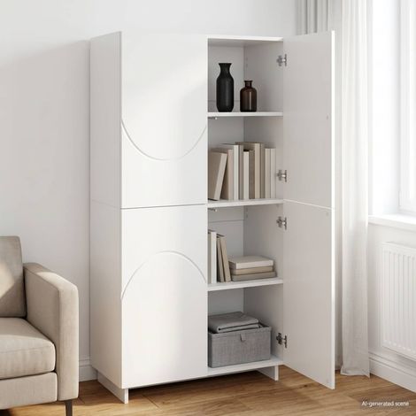 Aparador alto Blanco 79 x 41 x 151 cm Madera de ingeniería (1/4)