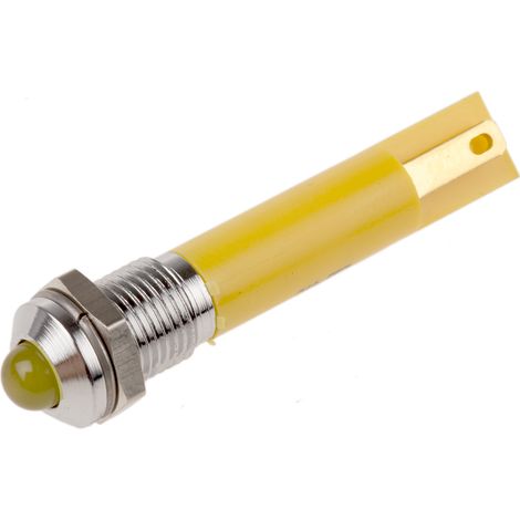 Voyant LED lumineux Jaune RS PRO, dia. 8mm, 12V c.a. ( Prix pour 1 )