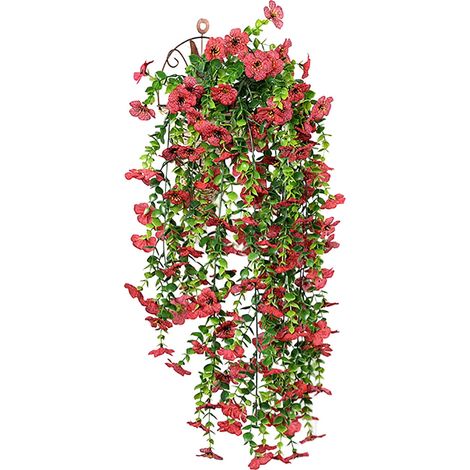 Plante Artificielle - Chlorophytum Comosum - 5 Tiges Avec Feuilles - Pour Décoration Murale Plafond Balcon Jardin - 75 cm - 1 Pièce (1/5)