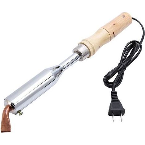 Fer à souder électrique 220V 200W, pointe en ciseau pour soudure et brasage, manche en bois, outil professionnel pour la maison. (1/2)