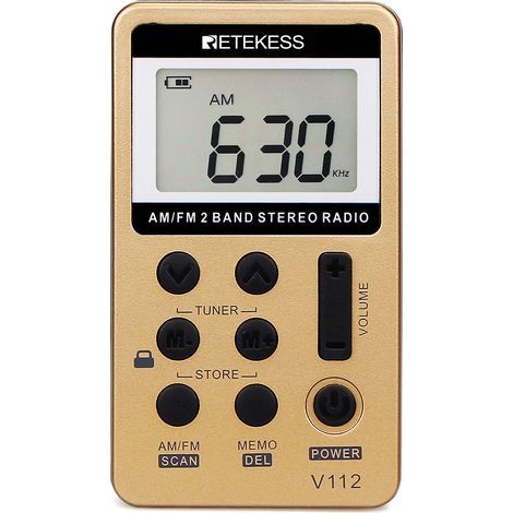 Mini Radio Portable, Radio FM AM Rechargeable, Baladeur, Minuterie de Sommeil, Prise Casque, d'Extérieur, de Sport, Cadeau de Noël (1/4)