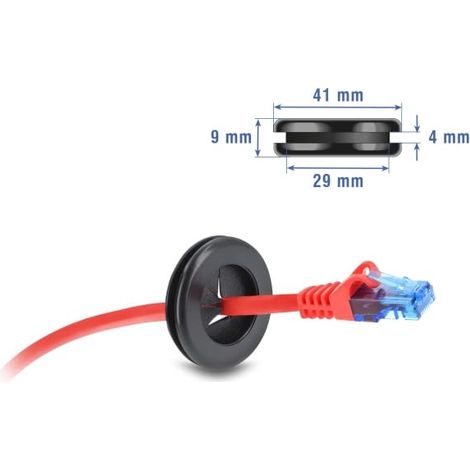 DELOCK PASSAGE DE CÂBLE ROND EN CAOUTCHOUC - DIAMÈTRE : 32 MM - NOIR 67328