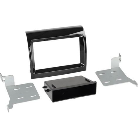 Support autoradio compatible avec Jumper Ducato Boxer Movano 14-23 - 2Din Noir brillant - voir liste