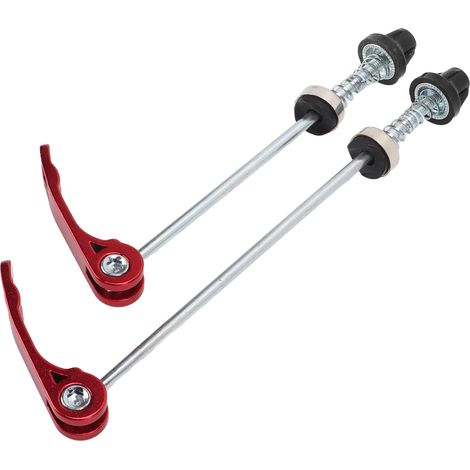 Set mit 2 roten Fahrrad-Diebstahlsicherungs-Schnellspannhebeln für Vorder- und Hinterrad (1/5)