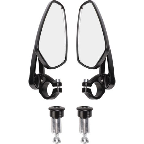 Rétroviseurs de guidon de moto, boîtier en alliage d'aluminium noir, rétroviseur universel (1/5)