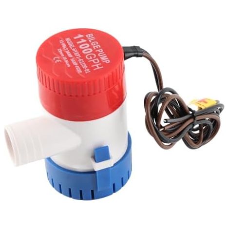 Pompe de cale Pompes de Cale Accessoire 1100GPH DC G1100-01 à Eau Automatique Submersible électrique pour Bassins, Piscines, Spas Silencieux, Caravane de Bateau RV Submers (12V DC) (1/5)