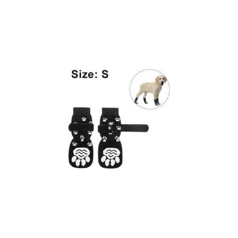 Lustige, rutschfeste Hundesocken mit verstellbaren Riemen – Hervorragende Haftung auf Parkett- und Fliesenböden. (grau, S) (1/5)