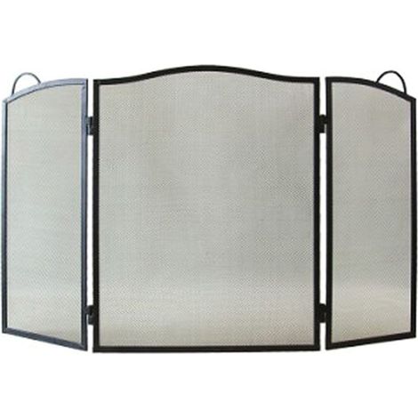 Schirm FS1, 60x95 cm, schwarz, Kaminschutz