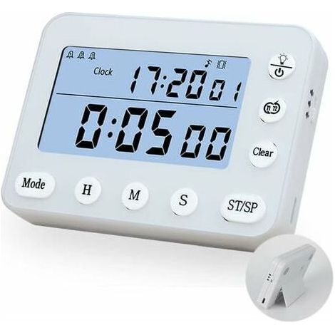 Rechargeable digital interval timer, on/off function, adjustable volume alarm. (1/4)