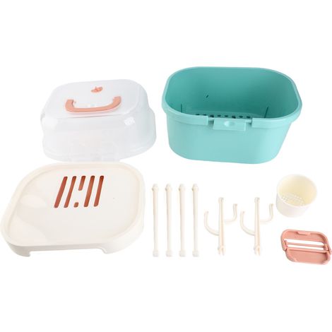 Boîte de rangement de biberons d'allaitement, compacte, anti-poussière, en plastique épais, pour la maison, pour bébé, vert (1/5)